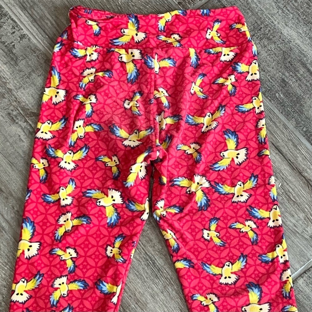 Leggings Parrot Print Bright Red Casual Comfy Softcore Tween Size‎ XS